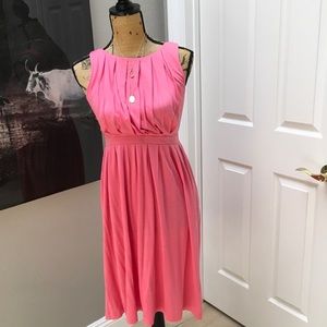 Banana Republic Bubblegum Pink Midi Dress EUC